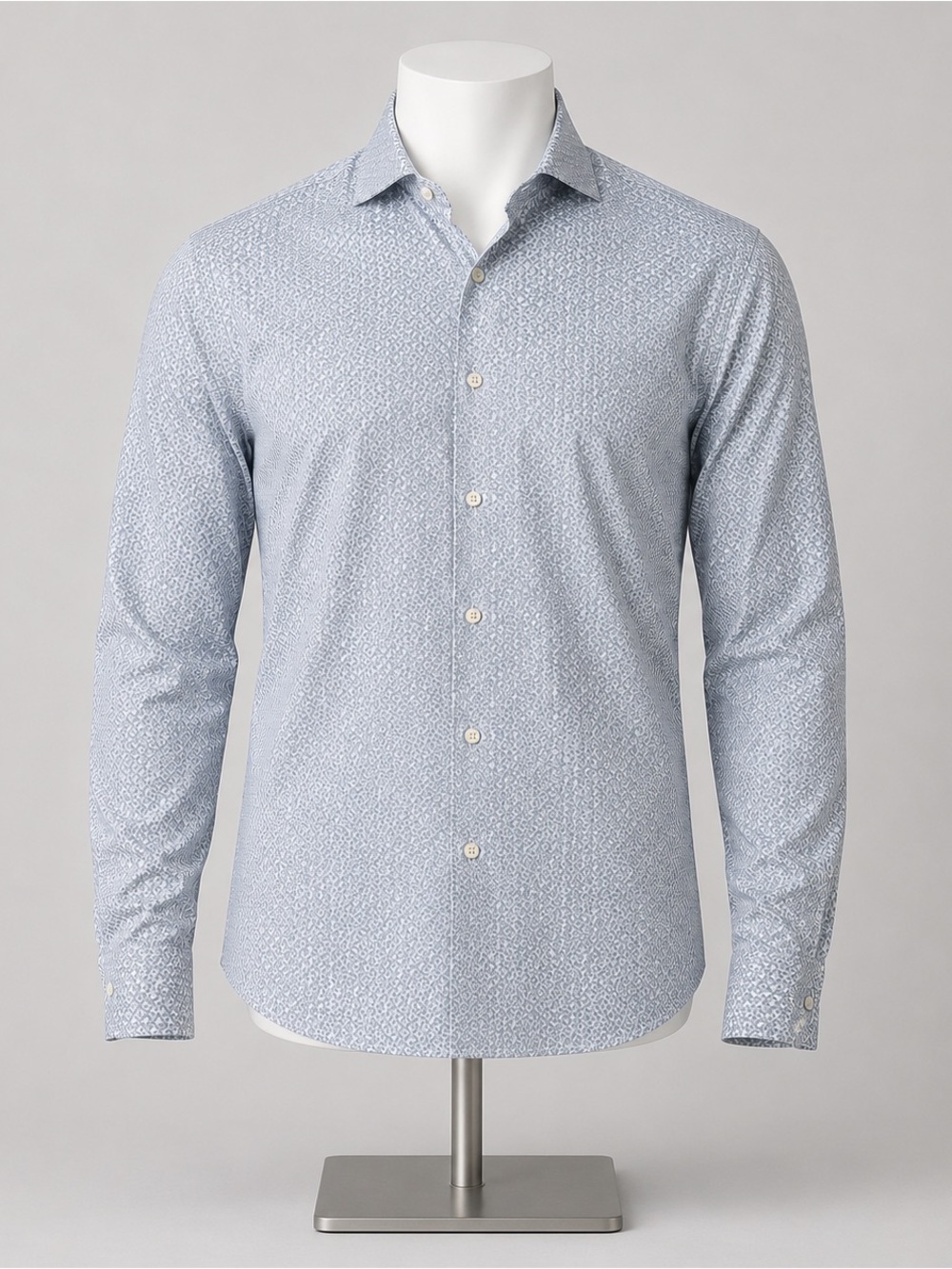 Canali 1934 Men’s XXL Blue Geometric Cotton Luxury Shirt Made Italy tailored - Picture 2 of 16